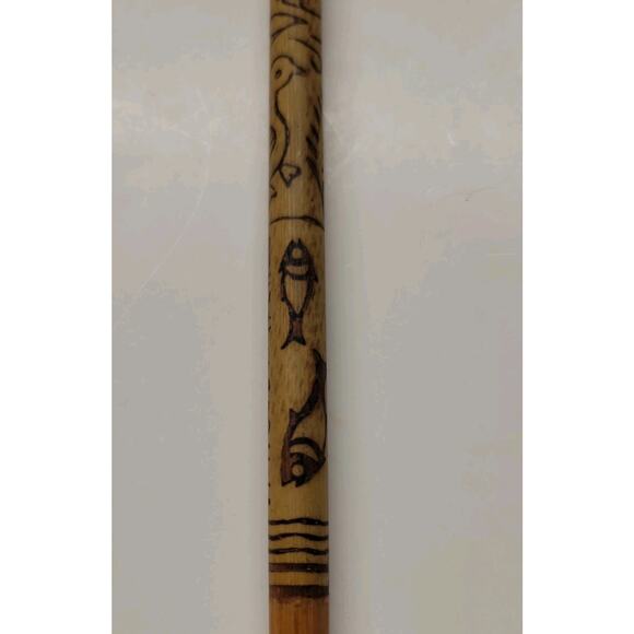 4 Vintage Seki Hamono KK Bamboo Stainless Tip Etched Chopsticks - Picture 5 of 5